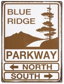 QKIODSQKIODS Blue Ridge Parkway Vintage Aluminum Metal Sign for Home Coffee 8x12 Inches