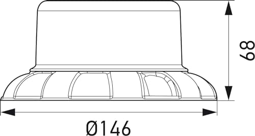 HELLA 2XD 066 146-001 LED-Blitz-Kennleuchte - K-LED Nano - 12/24V - gelb - geschraubt - Kabel: 150mm - Stecker: Flachstecker