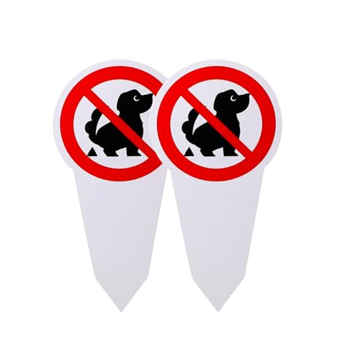 2 Stück Kein Hundeklo Schild,Wetterfest UV-Schutz Kein Hundeklo Beidseitig Bedruckt,15x30 cm Korrosionsschutz Schild Hunde Kacken Verboten Steckschild Groß mit Erdspieß,Für Haus,Hof und Park