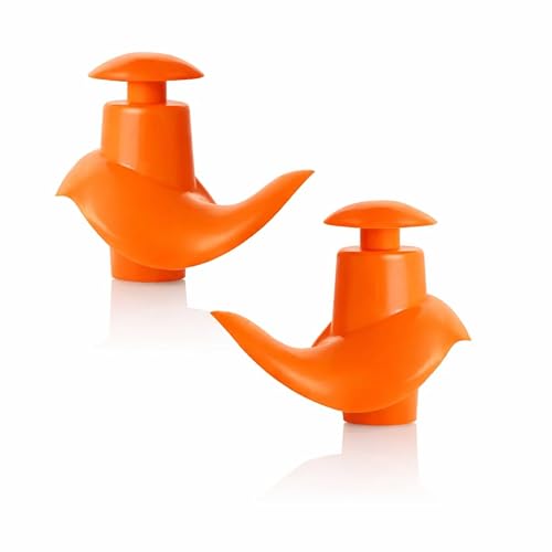 Image of James HealthPlus 1 Pair Waterproof Soft Silicone Earplugs for Swimming Water Sports with Storage Box (Orange)