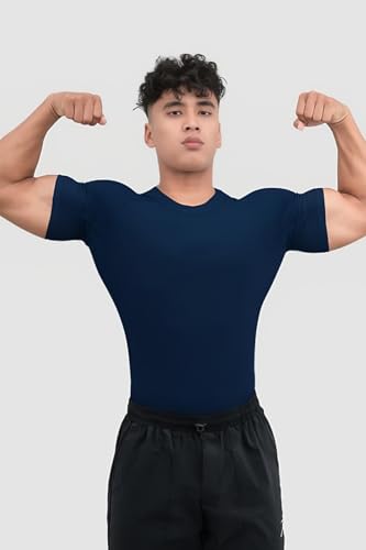 Image of Men's Gym T-Shirt, Dra-fit, Regular Fit, Round Neck, Short Sleeve, Black
