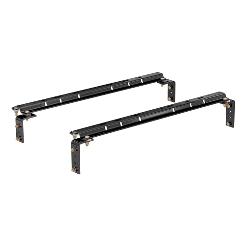 CURT 16100 Industry-Standard Gloss Black 5th Wheel Hitch Rails and Brackets