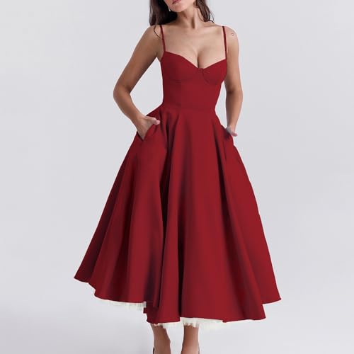Cocktail Dresses for Women:Spaghetti Strap Corset Party Gown with Tulle Lining,Satin Slim Fit Vintage Evening3