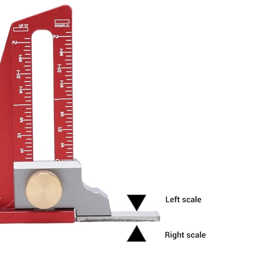 YUEHISY Magnetische Tischkreissägen-Höhenlehre, Zoll-Messlineal für die Holzbearbeitung, Höheneinstellwerkzeug mit Starkem Magnet (0-2 Zoll Zoll)