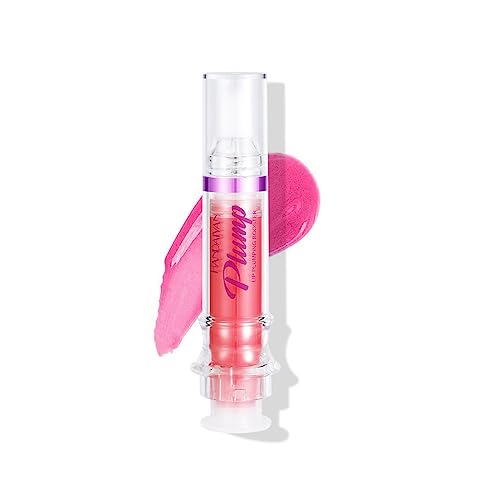 Plumping Lip Oil - Clear Pink Instant Plumper Lip Gloss, Hydrating & Nourishing Tinted Lip Balm Liquid Lipstick for Day & Night Moisturizing Lips (03#)