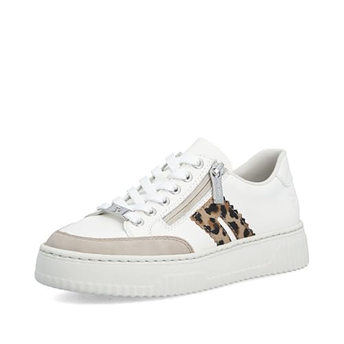 Rieker Damen Low-Top Sneaker N9912, Frauen Halbschuhe, lose Einlage,Turnschuhe,Laufschuhe,straßenschuhe,Strassenschuhe,Weiss (80),40 EU / 6.5 UK