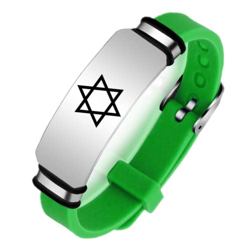 ForeverWill Bracelet réglable en silicone Jérusalem étoile de David pour femmes, hommes, adolescents, judaïsme, juif, Mogen David, étoile israélienne, bijoux religieux, Acier inoxydable Silicone