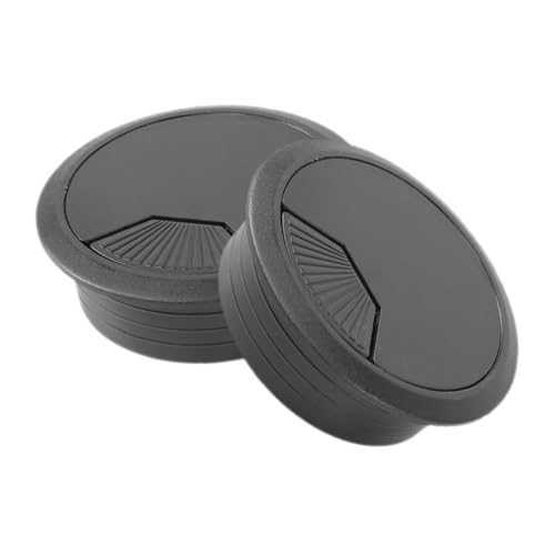 OUNONA 2pcs Tapas para Orificio de Cable de Escritorio para una Gestión Eficiente de Cables Organizadores Redondos para Escritorio de Computadora y Uso de Oficina Negro miniatura 1