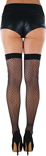 Image of ToBeInStyle Women's Fine Classic Fishnet Thigh High Stretch Nylon Novelty Stockings