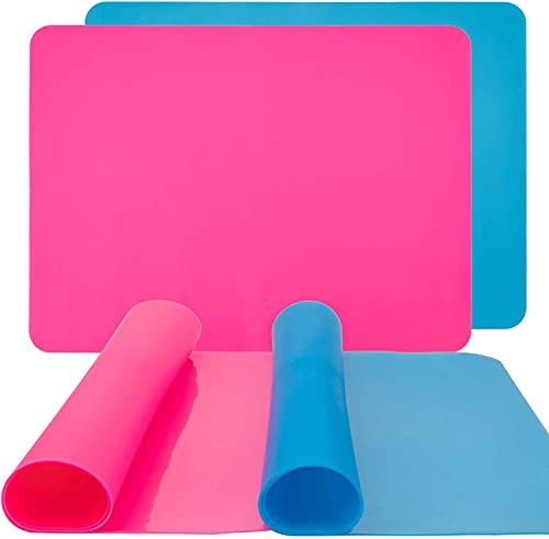 WUWEOT 4 Stück A3 Extra Groß Silikonmatte 40×30 cm Silikonplatte Epoxidharz Matte Arbeitsmatte Knetunterlage Bastelmatte Tischset Silikonfolie rutschfest für Resin Gießharz DIY Handwerk Basteln Malen Cover