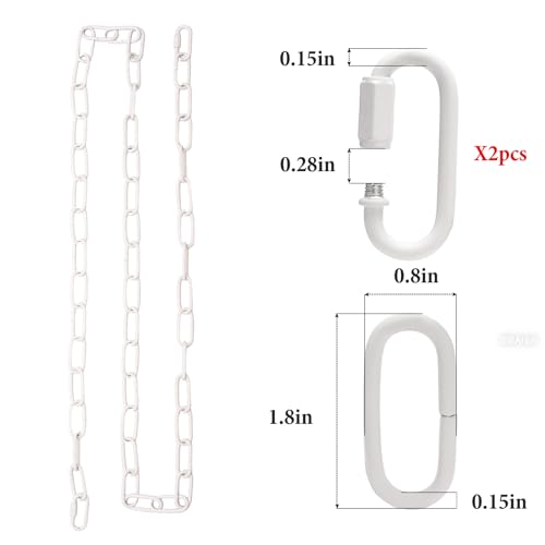 Image of Chandelier Chain 6 /10 /15 Feet SANGLE SOPFFY Light Fixture Chain for Chandelier or Swag Light Fixtures (White, 10FT)
