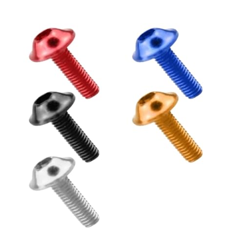 10 tornillos de cabeza semicircular de aluminio M5 M6 con arandela, de colores, con cabeza hueca hexagonal interior for proyectos de bricolaje.(M5x16,Black)