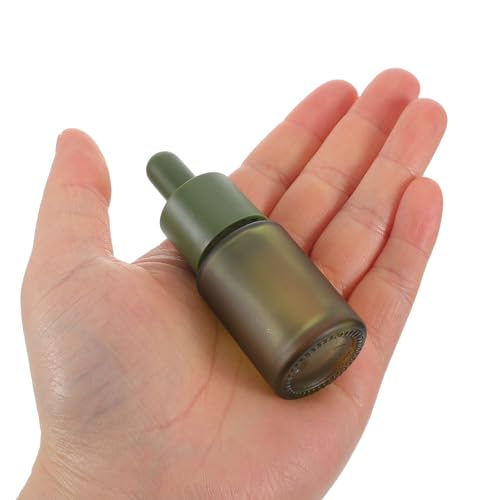 IMIKEYA Frascos Gotero de Vidrio Esmerilado Verde 15 Ml, Juego de 3 Piezas, Botellas Pipeta Hermética para Aceites Esenciales, Sueros y Almacenamiento Seguro en Belleza y Cuidado Personal - imagen 4