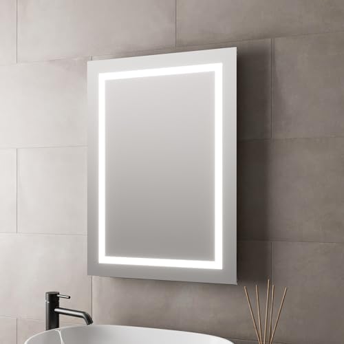 Artis® 700 x 500mm Bathroom Mirror with LED Lights Wall Mounted Illuminated Light Vanity Mirrors for Bathrooms, Battery Operated, Switch