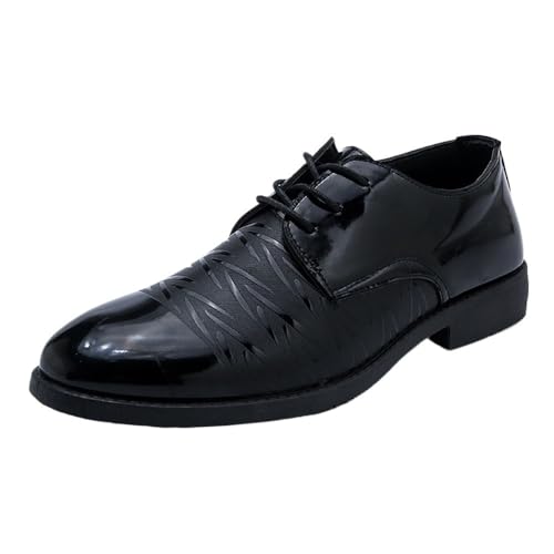 Mens Lace up Casual Oxford Dress Shoes British Style Korean Trend Soft Sole Comfortable Business Office Wedding Leather Shoes