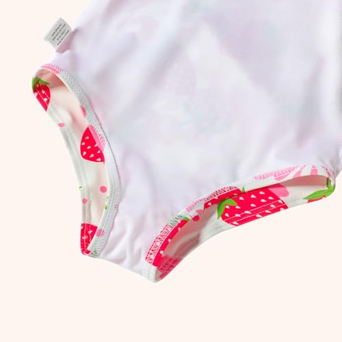 Image of DREAM BUS Toddler Girls One Piece Criss-Cross Straps Swimsuits with Tiered Ruffle Skirt Girls Bathing Suit Summer Swimwear