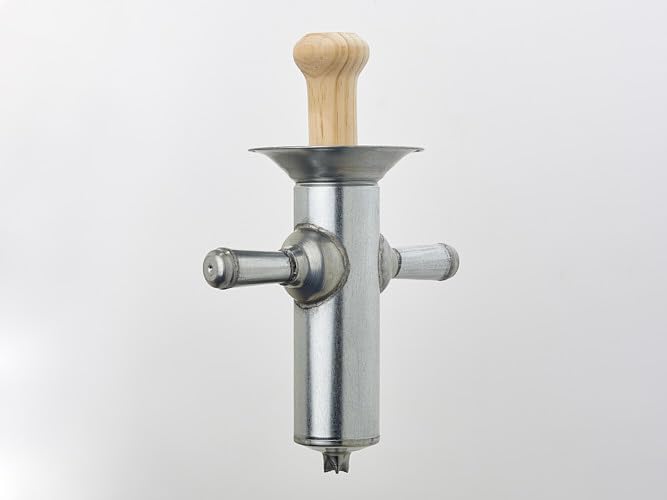 Churrera Verzinkter Stahl Churro Maker Spritze Stil 24 cm Geschlossener Faustgriff Traditionelle Spanische Handarbeit Holzstößel