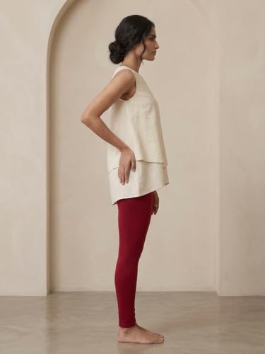 Image of Women's Cotton Lycra Ankle Length Leggings | Regular Rise, Soft 4 Way Stretch Fabric | Casual & Ethnic Wear