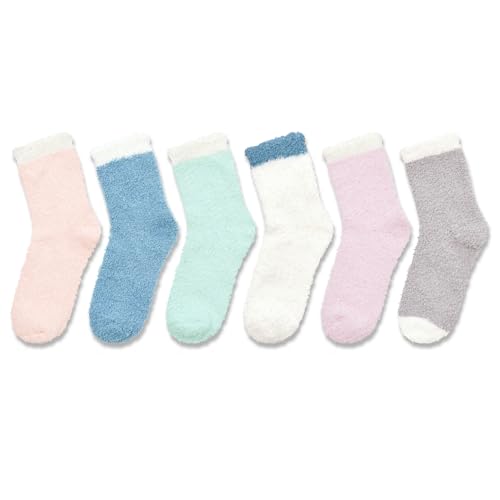 Fuzzy Socks for Women - Fleece Sleep Soft Cozy Animal Socks 6 Pairs, Christmas Stocking Stuffers2