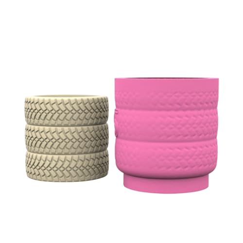 Creatividad única con macetas de silicona resistentes con neumáticos, accesorio imprescindible para entusiastas del arte de resina, macetas de cemento