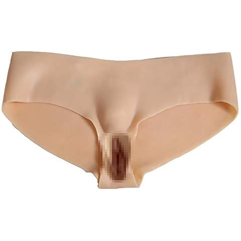 Crossdresser Braguitas de Vagina de Silicona Realista Glúteos Regordetes Menos área de Parcela para Transgénero Drag Queen M Size (NO.2,with Vagina) Cover