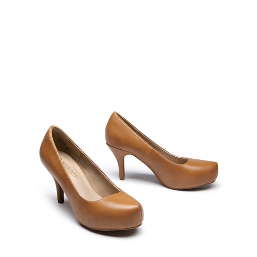 DREAM PAIRS Tiffany Women's Classic Elegant Versatile Low Stiletto Heel Dress Platform Pumps Shoes4