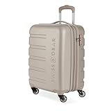 SwissGear 7366 Signature Hardside Expandable Luggage with Spinner Wheels, TSA Lock, Cup-Holder, Sand, Carry-On 19-Inch