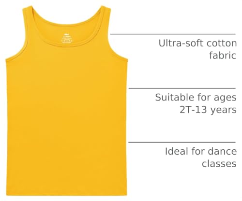 Image of QBK 2T-13Years Girls Tank Tops Cotton Dance Basic Sleeveless Undershirts