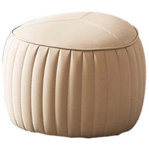 Escabel Reposapies Sala De Estar Sencilla con Forma De Triángulo Otomana, Taburete Decorativo De Rayas De Alta Gama, Cojín Suave, No Requiere Instalación(Light Khaki,34 * 24cm)