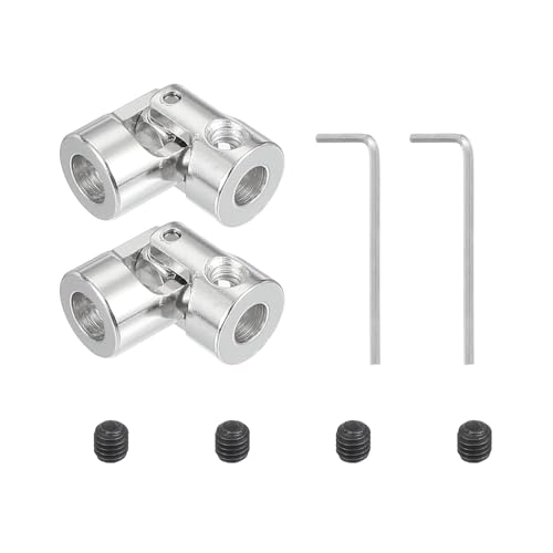 PATIKIL Drehbarer Universeller Lenkschaft 6mm Bis 5mm Innendurchmesser 2 Stk U Gelenkschaft Kupplung U Gelenke Kuppler Verbinder Zubehör Mit M4 Schrauben