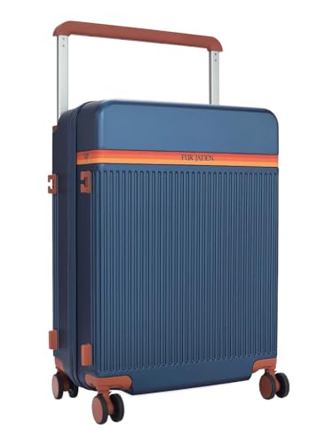 Image of FUR JADEN The Aviator 75cm German Polycarbonate Travel Luggage Suitcase with 8 StealthTech Silent Shock Absorbing Wheels, TSA Lock & Aerospace Grade Wide Trolley (Cobalt Navy, Cabin 28 inch)