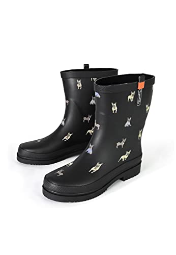 Regenliebe Damen Gummistiefel Waldi Mops Halbschaft, Größe:38 EU