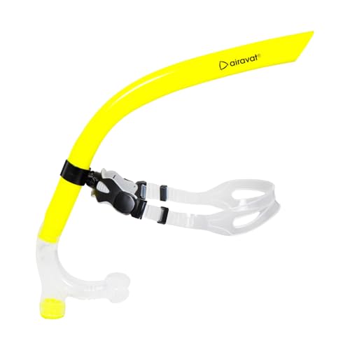 Image of AIRAVAT Front Snorkel Tuna,Dive Mask Easy-Breath Free Diving Snorkel for Snorkeling Scuba Diving Freediving Swimming (Yellow)