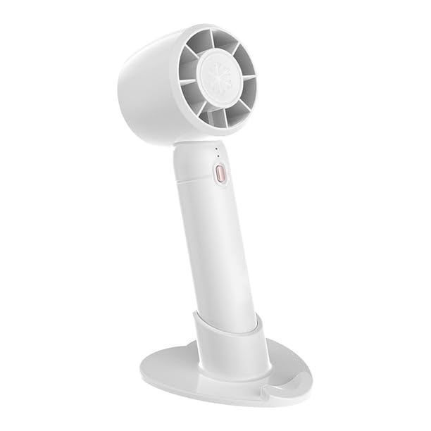 Portable Hand Fan, Upto 12h Backup, 3600mAh Rechargeable Battery, 5 Speed Modes, Upto 5.9m/s Airflow, LED Display, for Travel, Makeup, Office, Home (Available in 3 Different Shades)-image-48