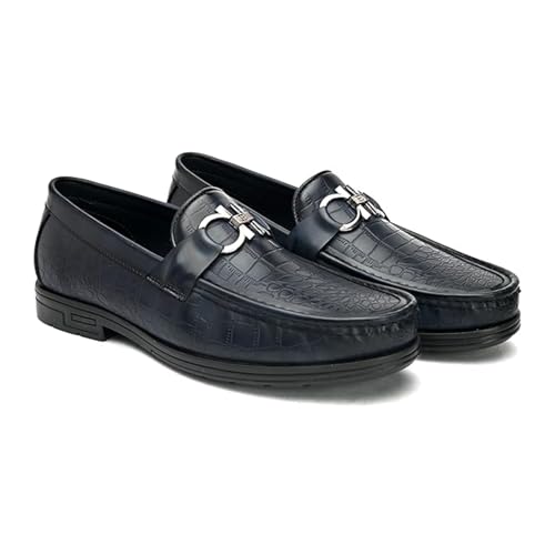 Image of San Frissco Men's Lightweight Horsebit Loafer Lightweight Woven Moccasins Formal, Casual Driving Shoes for Men /Synthetic Leather /Cushioned Footbed Designed for All Seasons