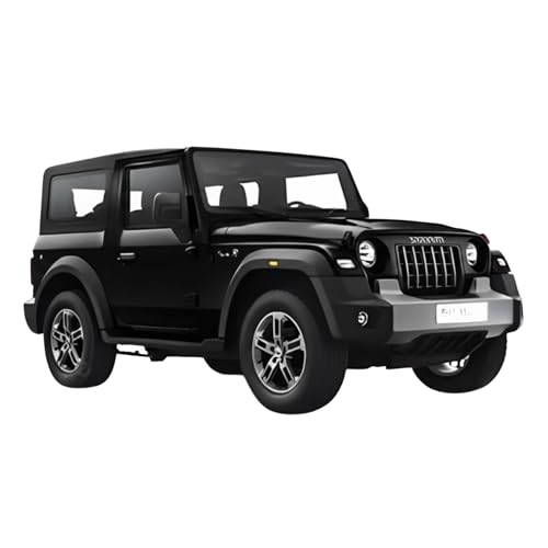 Image of Diecast 1:36 Thar Toy Car Metal Body Openable Doors Bonnet Boot Pullback Action Light Music Black