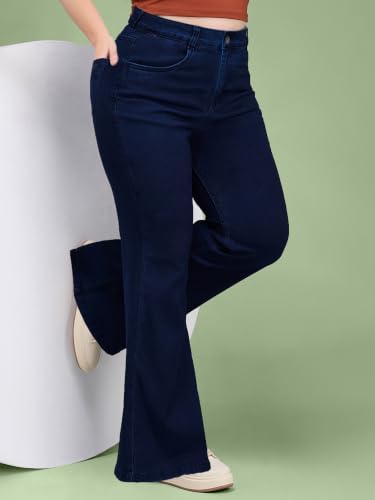 Image of Miss Chase A+ Women's Wide-Leg High Rise Regular-Length Stretchable Denim Jeans
