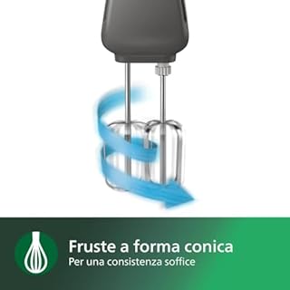 Philips 5000 Series Mixer, 450 W, 5 Velocità + Turbo, Facile Montaggio delle Fruste, Grigio/Cashmere (HR3741/00)