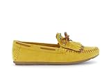CAFèNOIR - Mocasines De Ante con Flecos, para Mujer, Color Amarillo, Talla 38