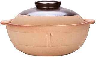 HLONGG Kitchen Stoneware Cooking Pot Tureen Soup Casserole Dish with Lid, Chinese Soup/Clay/Earthen Pot with Double Handlelid Ceramic Cookware Round,500ml