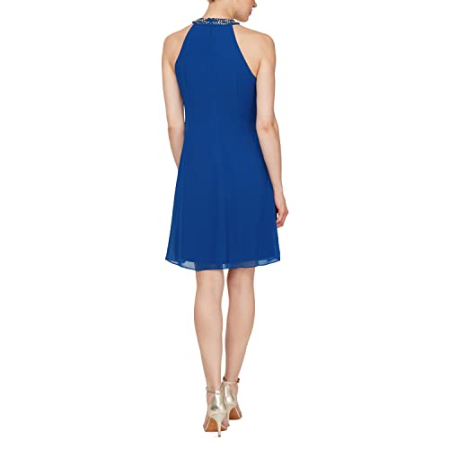 Image of S.L. Fashions Womens Jewel Halter Sheath Dress (Petite and Regular)
