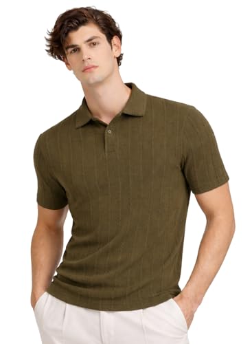 Polo décontracté noir homme ADRO coupe normale en tissu doux