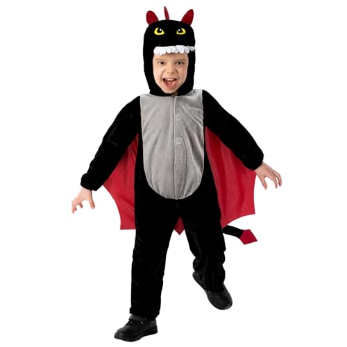 Fun Shack Kids Dragon Costume Black Red Animal Kids Halloween Costume Small