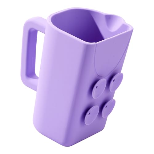 Image of Baby Bath Rinse Cup with Suctions, 100% Food Grade Silicone, Rinser to Wash Hair and Body with Easy Grip Handle