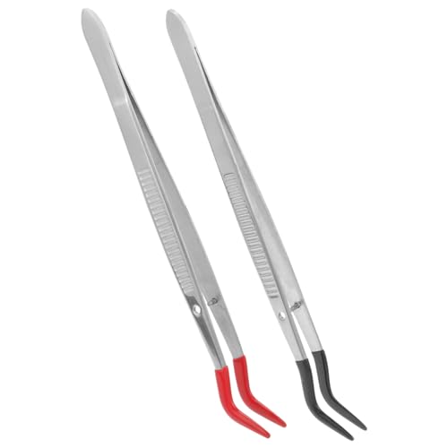 HAPINARY 2pcs Stamp Tweezers Sticker Tweezers Fake Eyelash Tweezers Jewelry Tweezers Photo Tweezers Stamps Collector Tweezers Stamps Tweezers Eyelash Applicator Tweezers Stainless Steel