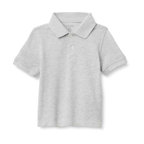 Image of Amazon Essentials Boys and Toddlers' School Uniform Short-Sleeve Pique Polo Shirts, Breathable Cotton, Button Closure