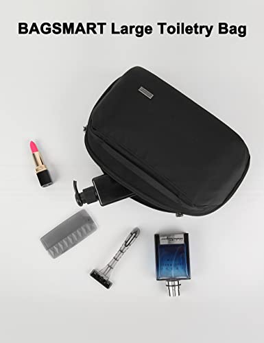 GOX Mens Toiletry Bag, Dry Wet Separate Travel Bag, Dopp Kit Case For Travel, Small Hanging Cosmetics Organizer Pouch (Black)2