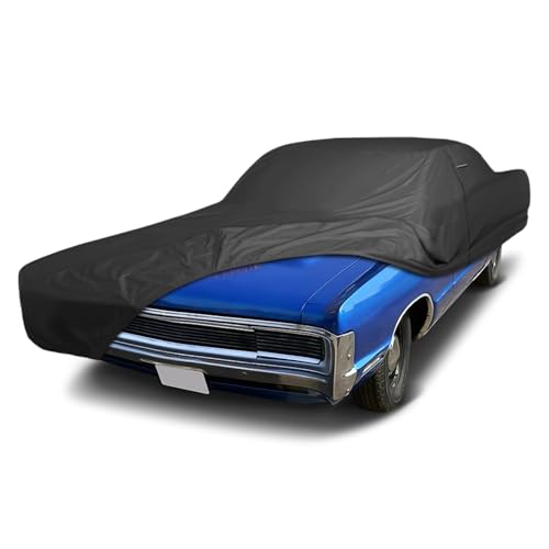 Image of iCarCover Premium Custom Car Cover for 1965-1972 Plymouth Sport Fury Heavy Duty Waterproof All Weather Rain Snow UV Sun Protector Custom Fit Full Exterior Indoor Outdoor Protection Car Cover (Black)