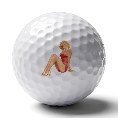 Pin Up Girl Vintage Logo Golf Balls Personalized Ball Custom for Men Women Boyfriend Husband