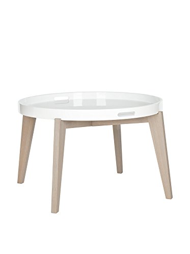 Safavieh EAF4218A Emily Table de Console en Laque Fibre Blanc et Gris 71 x 71 x 45,72 cm